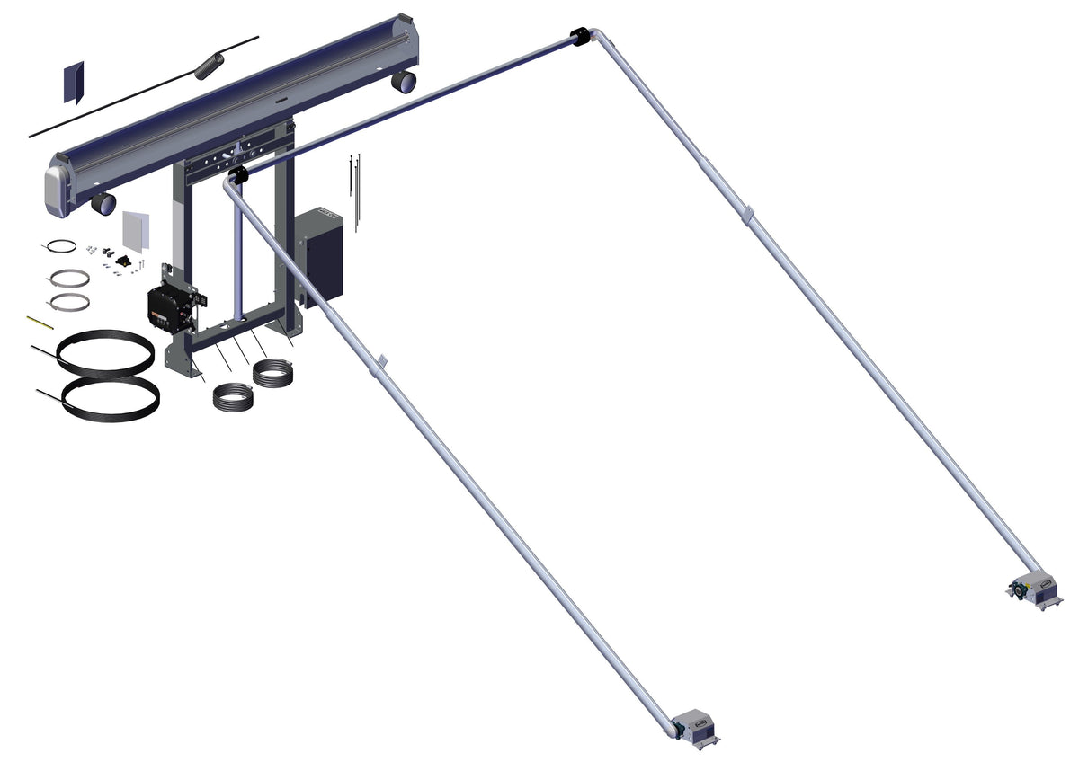 DC400, 24v SDX Adjustable Tower, 6 Spring Top Mount Pivot, Wide Bow Set 69400-24 | Roll-Rite | American Tarping