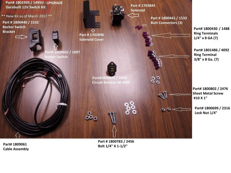 Durabuilt Motor 12V Solenoid Kit (8ga Wire) 1809047 Donovan Tarps