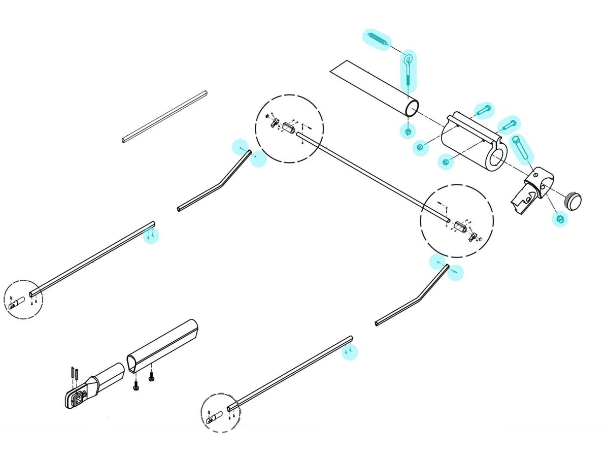 Upper Aluminum Arm & Crossbar Hardware Kit 0311-963214 | Aero Industries | American Tarping