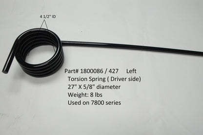 5/8" Torsion Spring 1800086 Driver Side | Donovan Tarps | American Tarping