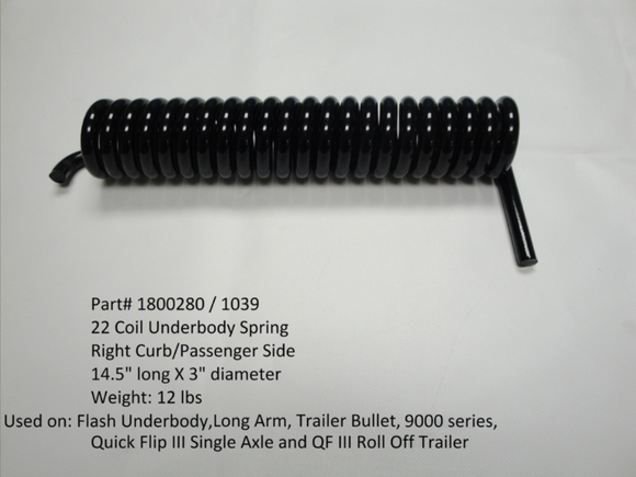 22-Coil Torsion Spring (Passenger Side) 1800280 / 1039 | Donovan Tarps
