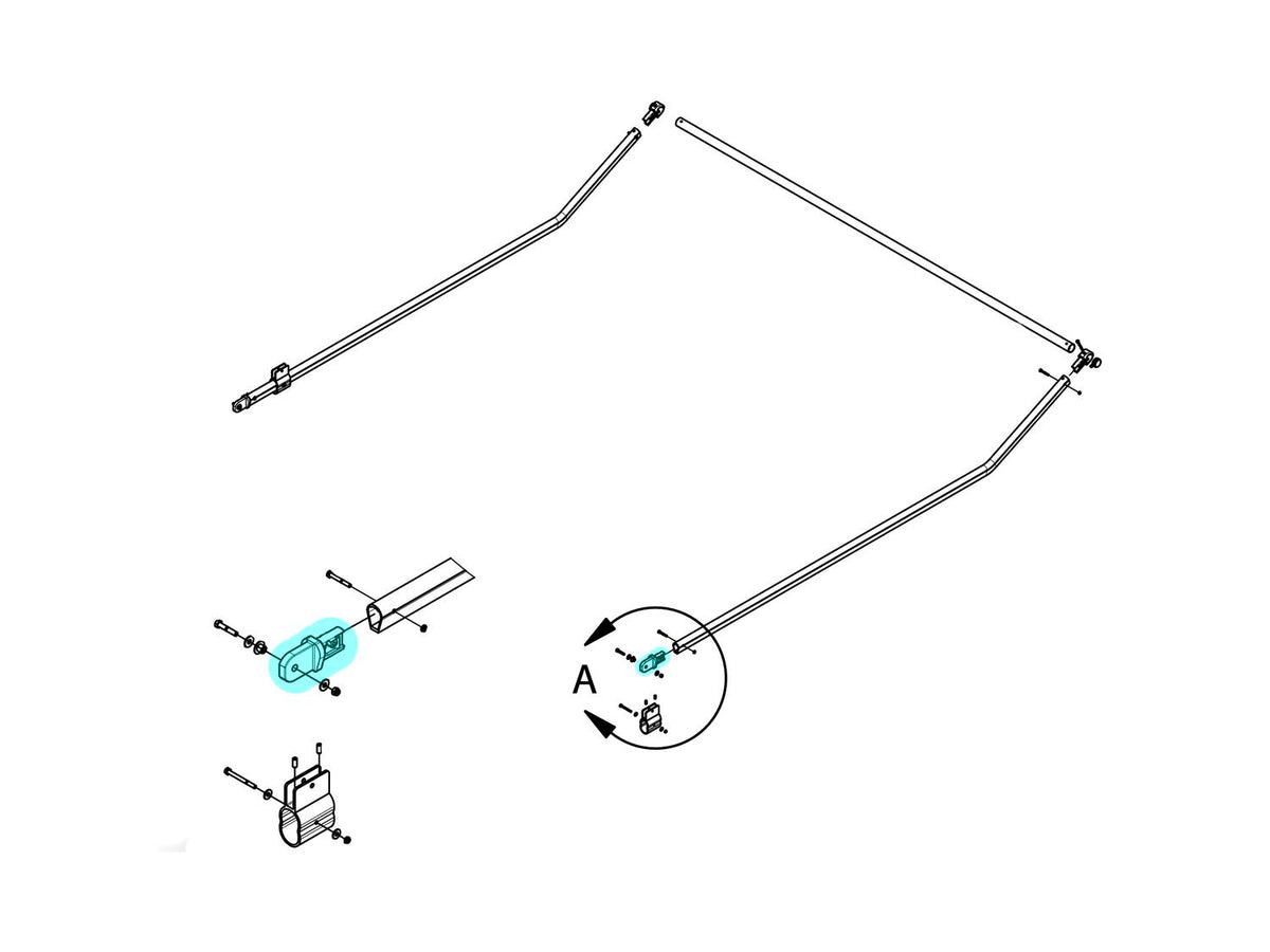 Easy Cover Arm End Pivot Casting, EC Tension Bow 0311-880048 | Aero Industries | American Tarping