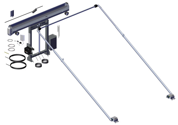 DC400, 24v SDX Adjustable Tower, 6 Spring Top Mount Pivot, Wide Bow Set 69400-24 | Roll-Rite | American Tarping