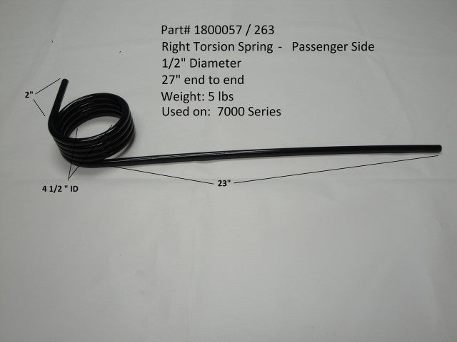 1/2" Torsion Spring 1800057 Passenger Side | Donovan Tarps | American Tarping
