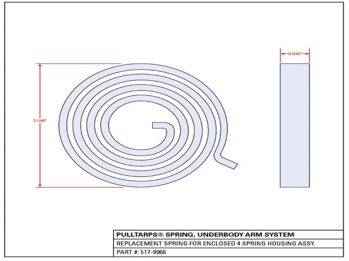 Spring replacement for underbody arm enclosed housing assemblies (517-9966) | Pulltarps | American Tarping