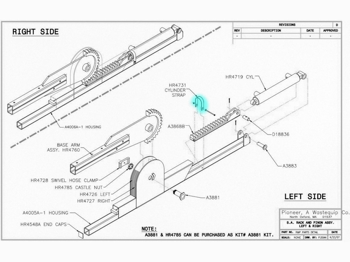 Rack 'N Pinion Cylinder Hold-Down Strap HR4731 | Pioneer Coverall | American Tarping