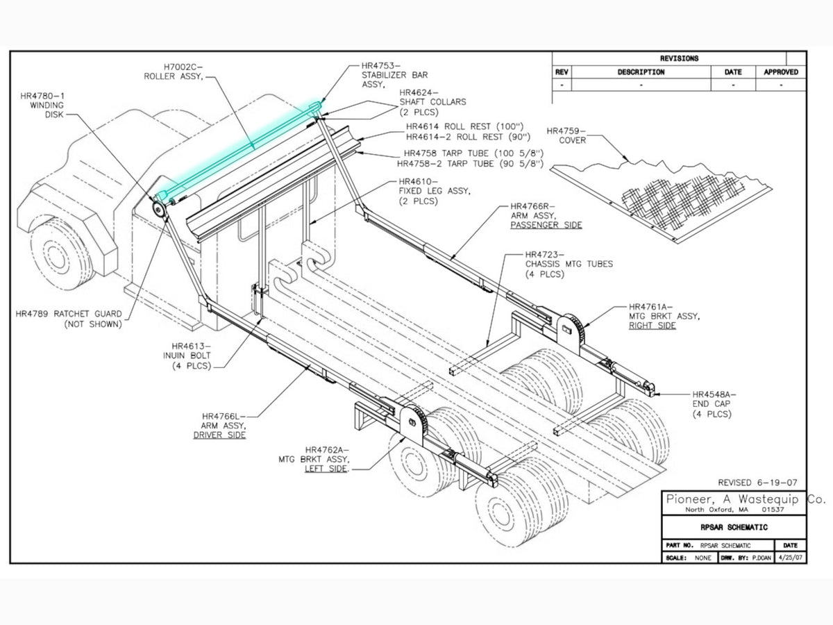Rack 'N Pinion Stabilizer Bar HR4753 - Pioneer Coverall - American Tarping
