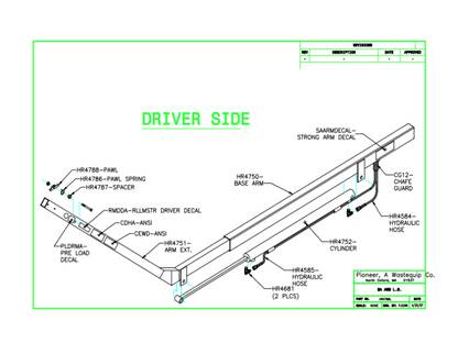 Rack 'n Pinon Complete Arm Assembly Driver Side HR4766L Breakdown | Pioneer Coverall | American Tarping