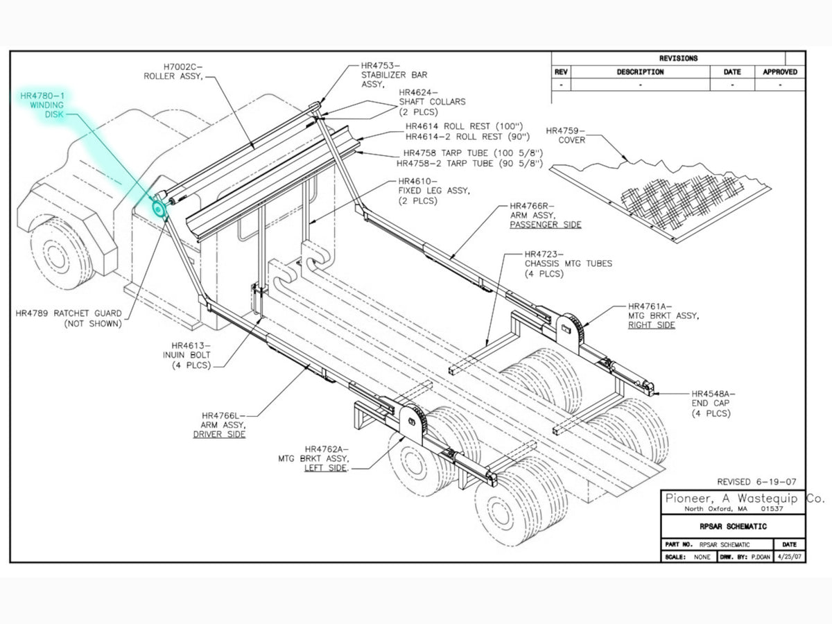 Rack 'N Pinion Winding Disk HR4780-1 - Pioneer Coverall  - American Tarping
