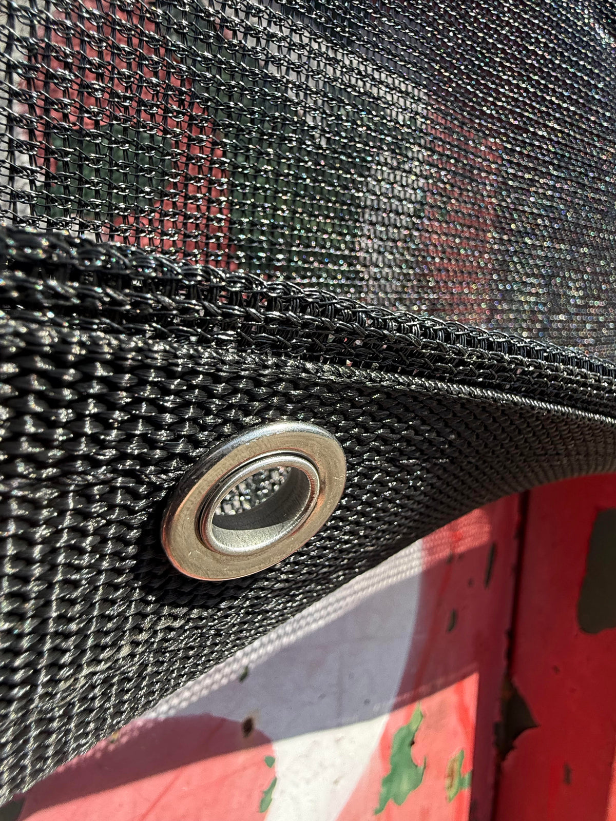 12' x 26' Premium Mesh Turbo Tarps Hand/Throw Tarp Close Up | United Tarps