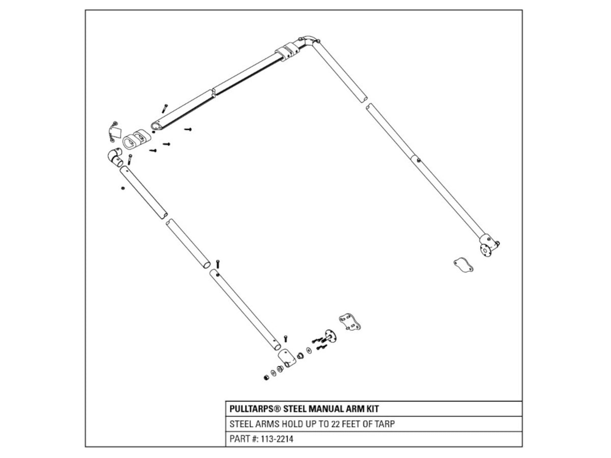 22' steel manual arm kit 113-2214 | Pulltarps | American Tarping