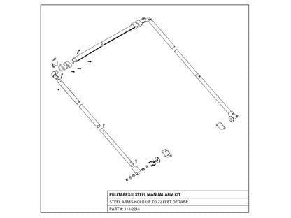 22' steel manual arm kit 113-2214 | Pulltarps | American Tarping