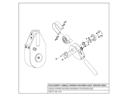 Single spring housing assembly 501-1101 (driver's side) | Pulltarps | American Tarping