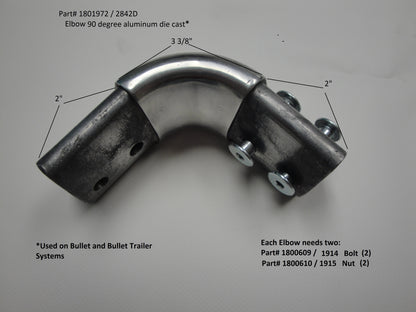 Bullet 90-Degree Tarp Arm Elbow 1801972 Measure | Donovan Tarps | American Tarping