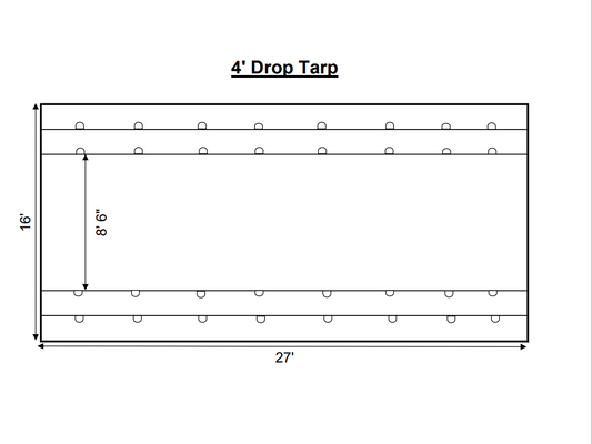 27'x16' Flatbed Tarp w/ 4' Drop