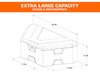 Truck Tool Box, Trailer Black Poly Trailer Tongue Truck Box 1701680 Dims | Buyers Products