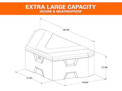 Truck Tool Box, Trailer Black Poly Trailer Tongue Truck Box 1701680 Dims | Buyers Products