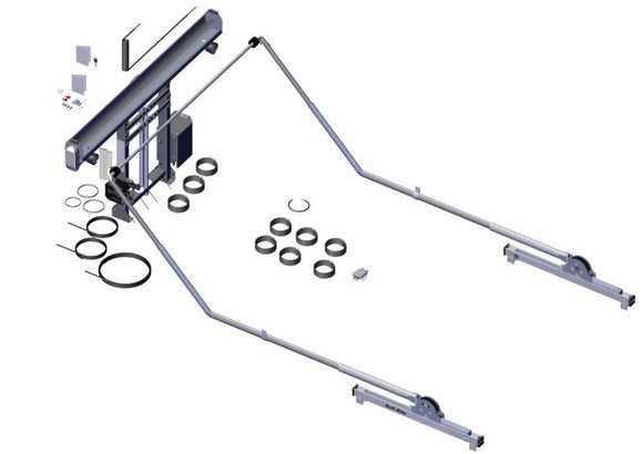 DC352, SD Dual Stage Tower, Super Slider Pivot, Wide Bow Set, 45° Offsets 69352 | Roll-Rite | American Tarping