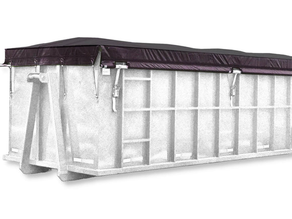 container tarp Belt & Ratchet Roll-Off Container Tarps (18oz Vinyl) | Donovan Tarps