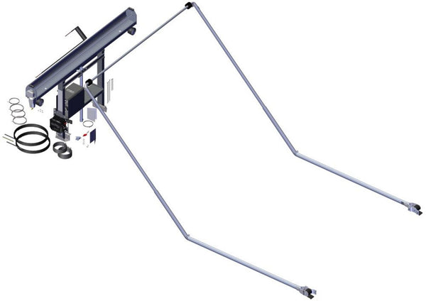 DC204, TM Single Stage Narrow Tower, 5 Spring 84" Ext Pivot, 45° elbows, Wide Bow Set, Fits Smaller Cab Chassis (Ford SuperDuty, Ram & GM) 69204 | Roll-Rite | American Tarping