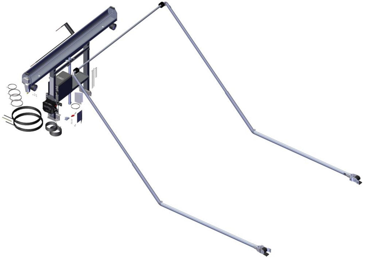 DC204, TM Single Stage Narrow Tower, 5 Spring 84" Ext Pivot, 45° elbows, Wide Bow Set, Fits Smaller Cab Chassis (Ford SuperDuty, Ram & GM) 69204 | Roll-Rite | American Tarping