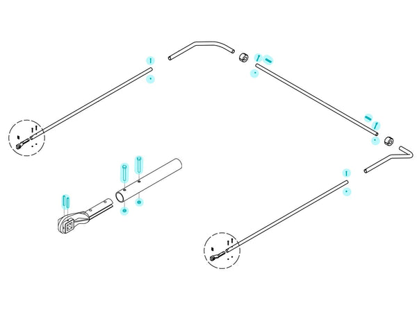 Easy Cover Steel Arm Hardware Kit 0311-860554 | Aero Industries | American Tarping