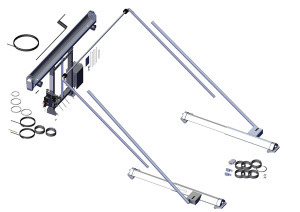 DC300, SD Single Stage Tower, 6 Spring Low Profile Sliding Pivot, Wide Bow Set 69300 | Roll-Rite | American Tarping