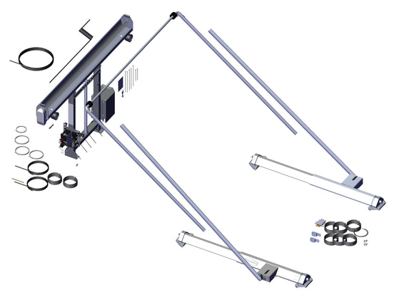 DC300, SD Single Stage Tower, 6 Spring Low Profile Sliding Pivot, Wide Bow Set 69300 | Roll-Rite | American Tarping