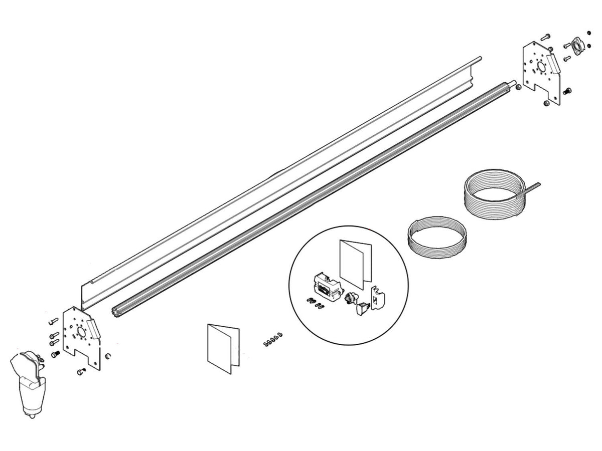 Spool Kit. TarpMaster Tarp Spool w/ 97" Wind Deflector & Mounting Brackets 36460 | Roll-Rite | American Tarping