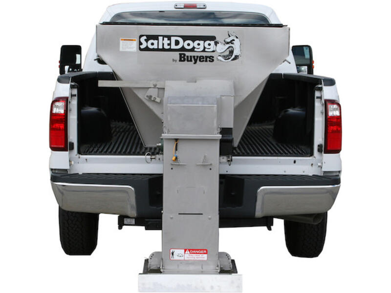SaltDogg 2 Cubic Yard Electric Stainless Hopper Spreader with Pintle Chain Conveyor 1400601SS | Buyers Products | American Tarping | 2