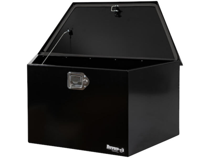 Truck Tool Box, Trailer Tongue Mount Black Steel Open | Buyers Products | American Tarping