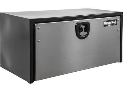 Truck Tool Box, Underbody Black Steel w/ Stainless Door | Buyers Products | American Tarping