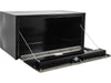 Truck Tool Box, Underbody Black Steel w/ Stainless Door Open | Buyers Products | American Tarping