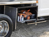 Truck Tool Box, Underbody Black Steel w/ Stainless Door Gear | Buyers Products | American Tarping
