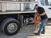 Truck Tool Box, Underbody Black Steel w/ Stainless Door Worker | Buyers Products | American Tarping