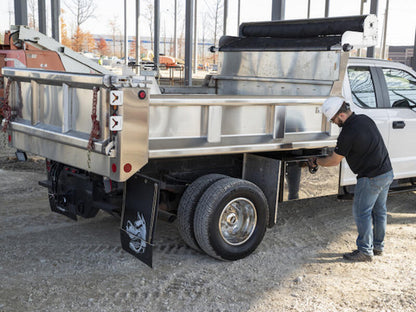 Truck Tool Box, Underbody Black Steel w/ Stainless Door Side | Buyers Products | American Tarping