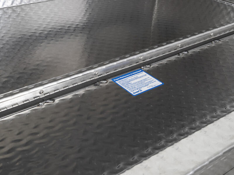 Truck Tool Box, Underbody Diamond Tread Aluminum Hinge | Buyers Products | American Tarping