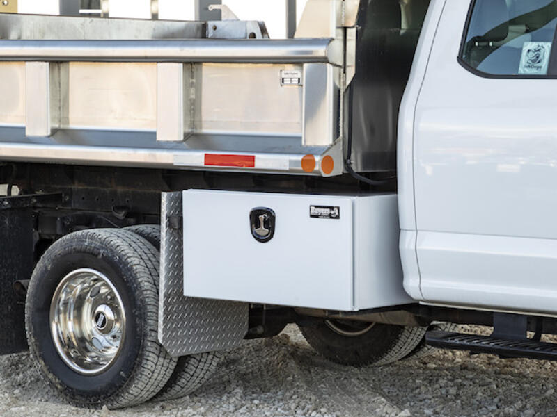 Truck Tool Box, Pro Series Underbody Black Steel Installed | Buyers Products | American Tarping