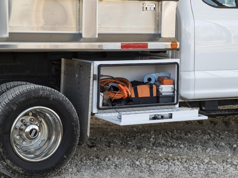 Truck Tool Box, Pro Series Underbody Black Steel Loaded | Buyers Products | American Tarping