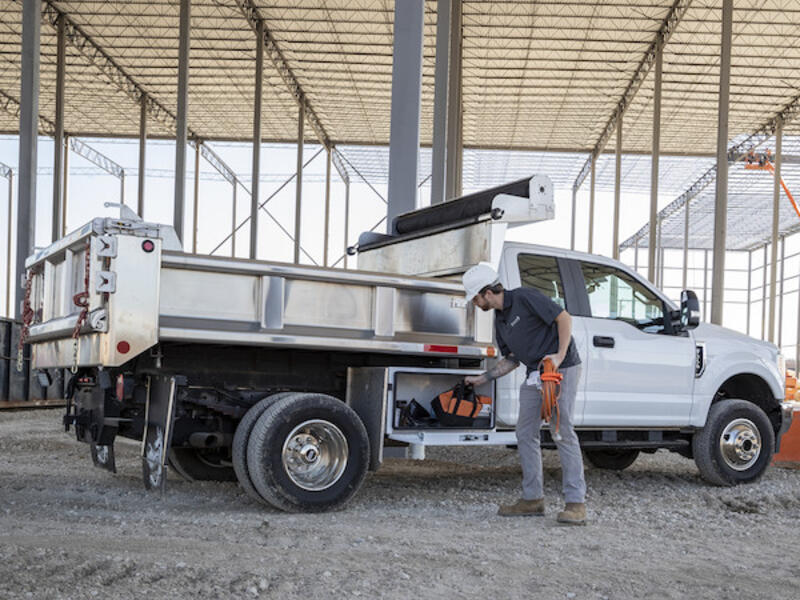 Truck Tool Box, Pro Series Underbody Black Steel Worker | Buyers Products | American Tarping