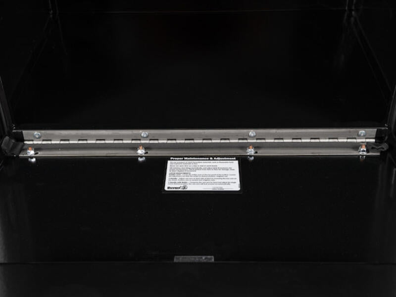 Truck Tool Box, Underbody Black Steel w/ 3-Point Latch Hinge | Buyers Products | American Tarping
