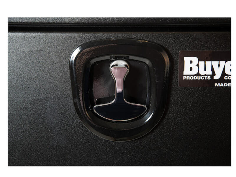 Truck Tool Box, Underbody Black Steel w/ 3-Point Latch Compression | Buyers Products | American Tarping