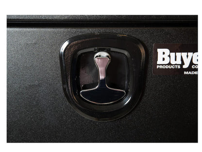 Truck Tool Box, Underbody Black Steel w/ 3-Point Latch Compression | Buyers Products | American Tarping