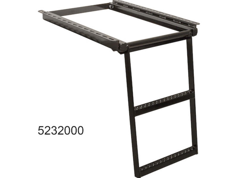 Retractable 2-Rung Truck Step Black Side | Buyers Products | American Tarping