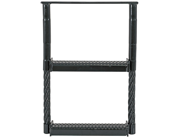 Black Powder Coated 2-Rung Cable Type Truck Step - 24 X 17.5 X 1.38 Inch Deep 5232417 | Buyers Products | American Tarping Side