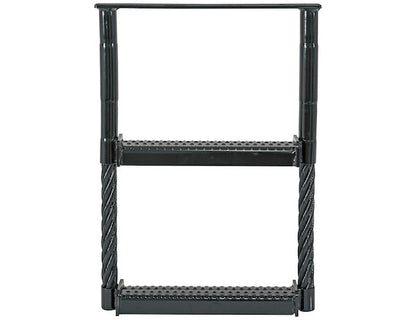 Black Powder Coated 2-Rung Cable Type Truck Step - 24 X 17.5 X 1.38 Inch Deep 5232417 | Buyers Products | American Tarping Side