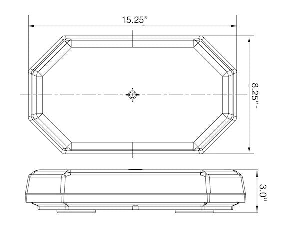 15 Inch Octagonal LED Mini Light Bar 8891068, 8891060, 8891062 Drawing | Buyers Products