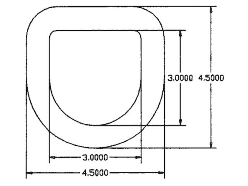 5/8 Inch Forged D-Ring B40 Diagram | Buyers Products | American Tarping