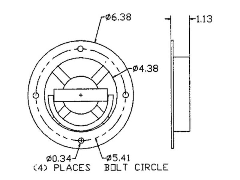 Recessed Rotating Rope Ring 360° Swivel B901 Drawing | Buyers Products | American Tarping