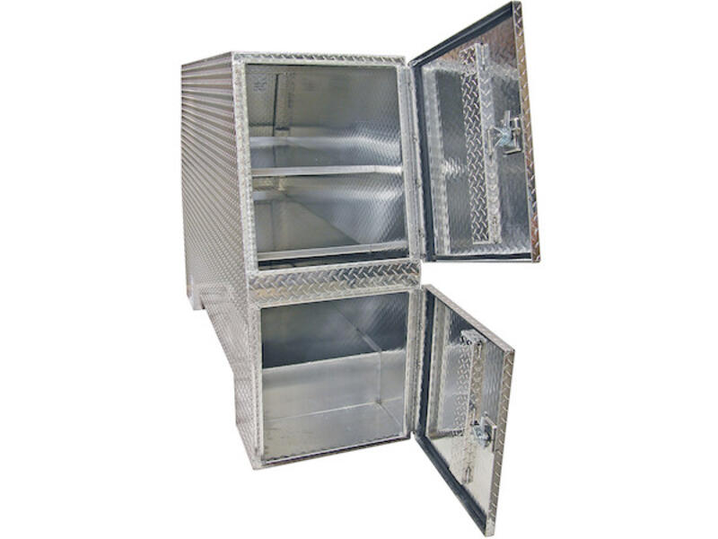 Diamond Tread Aluminum Backpack Tool Box, Offset Floor Open | Buyers Products | American Tarping